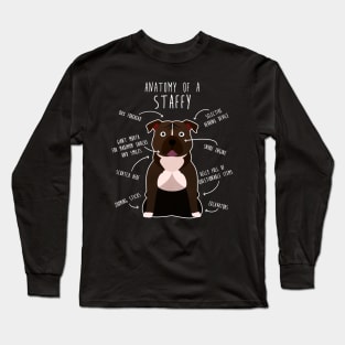 Staffordshire Terrier Staffy Anatomy Long Sleeve T-Shirt